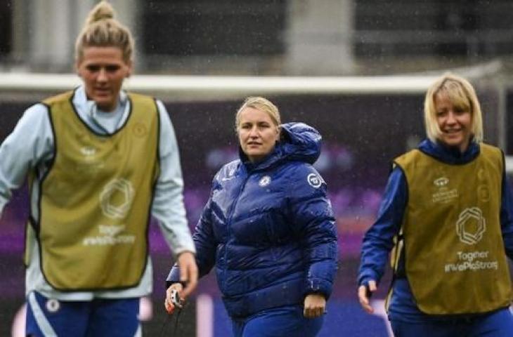 Pelatih tim wanita Chelsea, Emma Hayes. (JONATHAN NACKSTRAND / AFP)