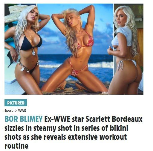 Eks Bintang WWE, Scarlett Bordeaux. (The Sun)