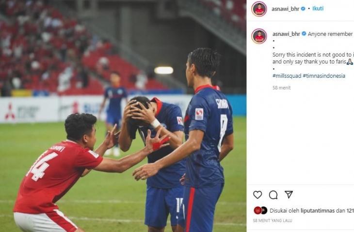 Asnawi Mangkualam buka suara soal aksinya yang bikin heboh Piala AFF 2020. (Instagram/@asnawi_bhr)