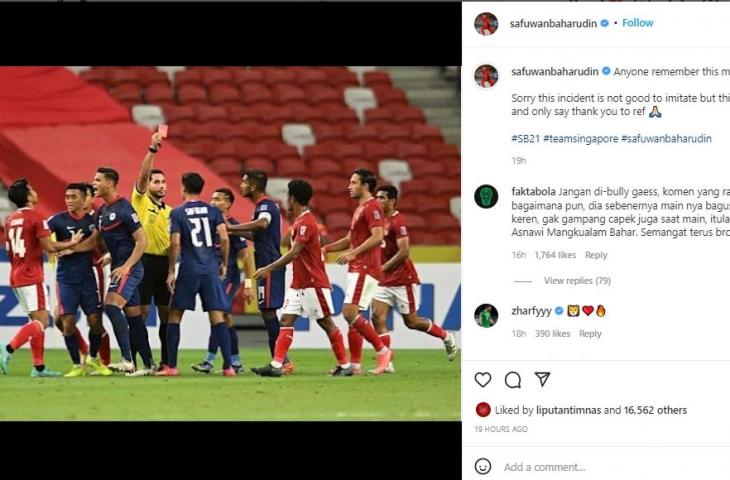 Pemain Singapura, Safuwan Baharudin. (Instagram/@safuwanbaharudin)