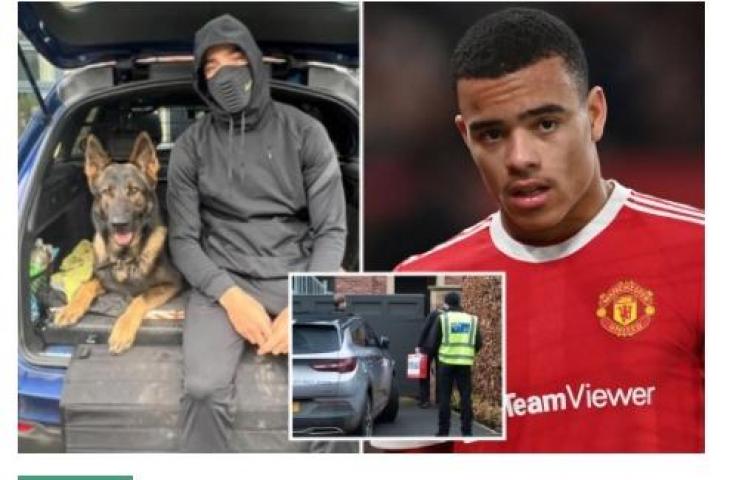 Mason Greenwood kerahkan anjing untuk jaga rumah. (dok.The Sun)