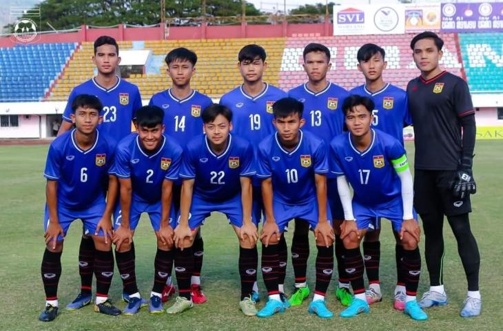 Timnas Laos U-23 saat melakoni laga ujo coba persiapan Piala AFF U-23 2022. (Dok. LFF)