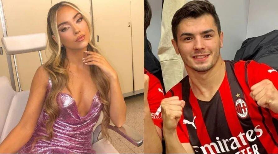 Kolase foto pemain AC Milan, Brahim Diaz dan Ana Mena. (corrieredellosport)