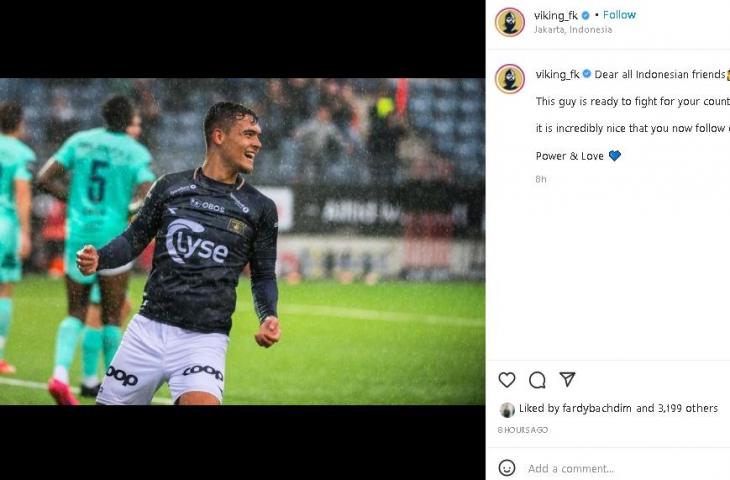 Viking FK promosikan Shayne Pattynama. (Instagram/@viking-fk)