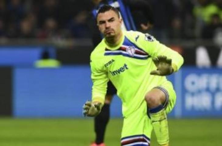 Kiper Sampdoria, Emil Audero Mulyadi tampil di Liga Italia. [Miguel MEDINA / AFP]