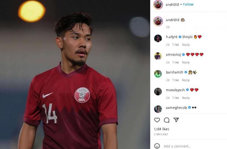 Andri Syahputra berseragam Timnas Qatar. (Instagram/@andri010)