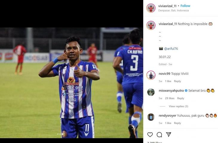 Pemain Persiraja Banda Aceh, Vivi Asrizal. (Instagram/@viviasrizal_11)