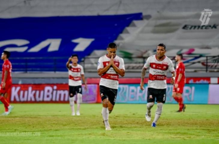 Pemain Madura United, Renan Silva tak selebrasi saat jebol gawang Persija Jakarta di lanjutan Liga 1. (dok.Liga Indonesia Baru)