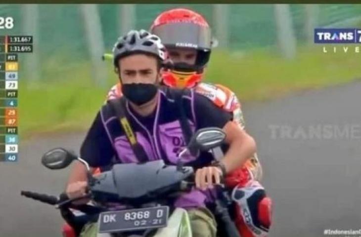 Viral Marc Marquez Dibonceng Naik Vario, Plat Motor Bikin Warganet Salfok (instagram/@jevuska)