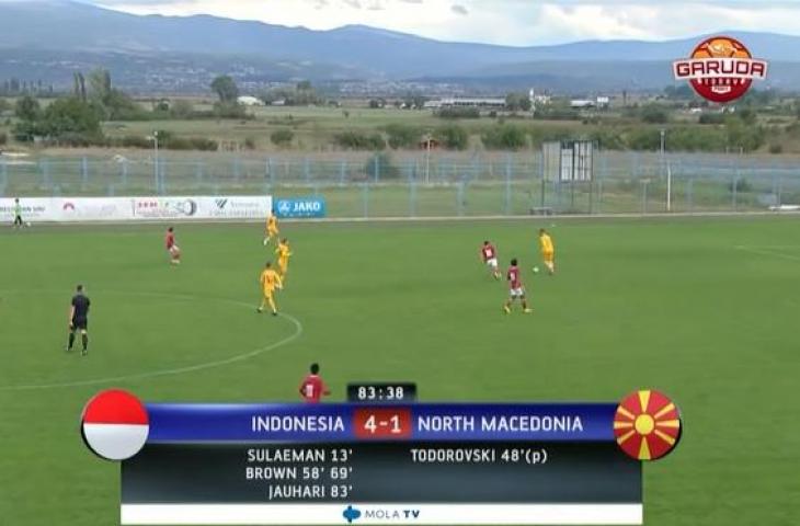 Momen timnas Indonesia membantai Makedonia dengan skor telak 4-1. (YouTube/PSSI)