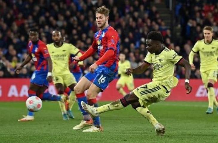 Aksi Bukayo Saka saat Arsenal dihajar Crystal Palace 0-3 dalam lanjutan Liga Inggris. (AFP)