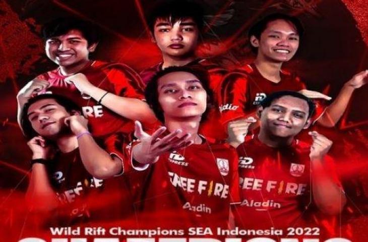 Persis Solo Esports yang keluar sebagai juara dalam turnamen Wild Rift Southeast Asia (SEA) Indonesia 2022 atau WCS. [dok Persis Solo]