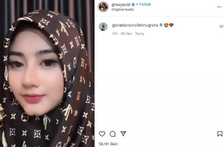 WAGs Arema FC Ghea Youbi tampil kenakan hijab.(Instagram/@gheayoubi)