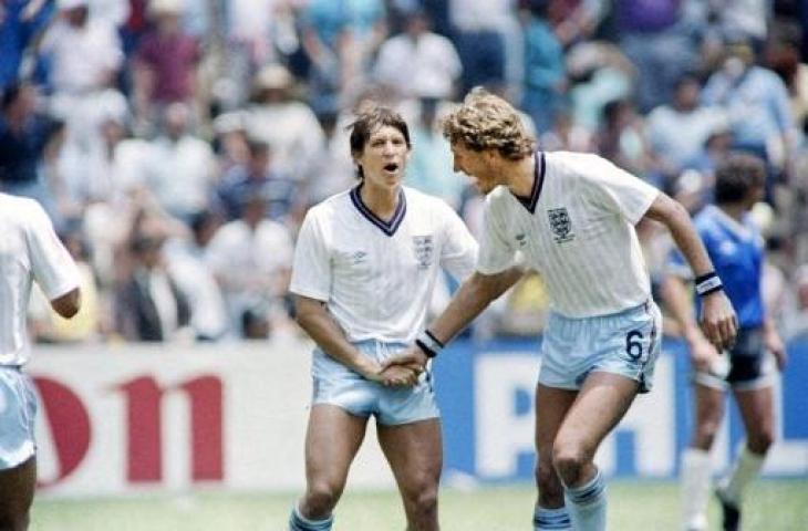 Gary Lineker (kiri) saat memperkuat Timnas Inggris di Piala Dnia 1986. (Staf/AFP)