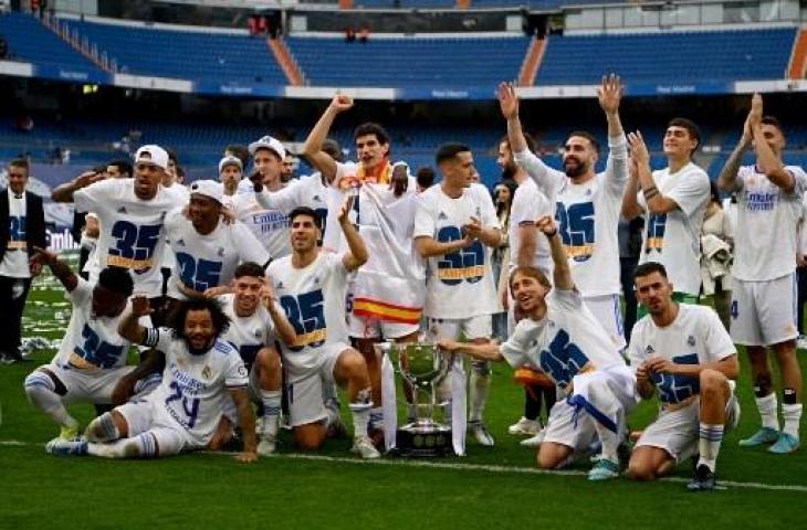 Real Madrid juara Liga Spanyol 2021/2022. (GABRIEL BOUYS / AFP)