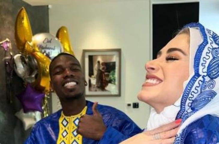 Paul Pogba dan Istri Maria Zulay merayakan Lebaran. (Instagram/@mariapogba)