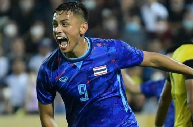 Striker Timnas Thailand U-223, Patrik Gustavsson, di SEA Games 2021. (Dok. FA Thailand)