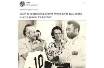 Viral Potret Lawas Pele Bertemu Mantan Presiden Soeharto, Beri Hadiah Jersey Nomor Punggung 10