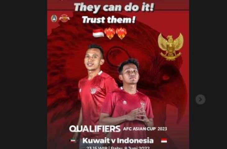 Egy Maulana Vikri beri dukungan untuk Timnas Indonesia jelang lawan Kuwait. (Instagram)