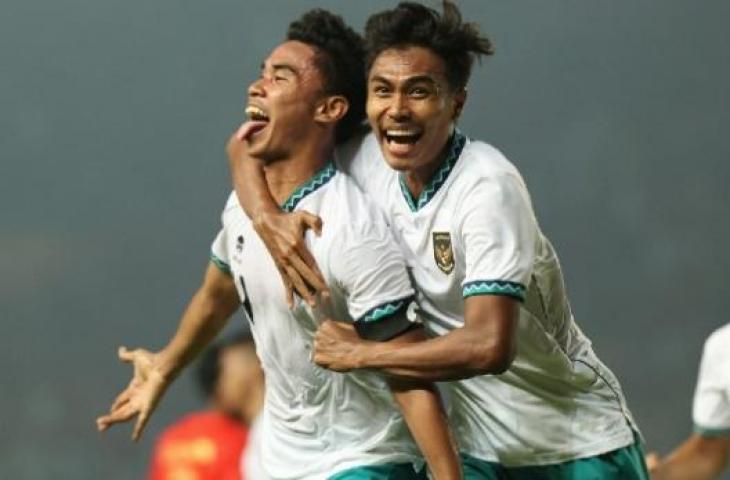 Pemain Timnas Indonesia U-19 Muhammad Ferarri merayakan gol ke gawang Myanmar di Piala AFF U-19 2022. (Instagram/@pssi)