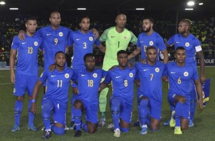 Timnas Curacao saat berlaga di Concacaf Nations League pada 2019 silam. (Daniel Munoz/AFP)