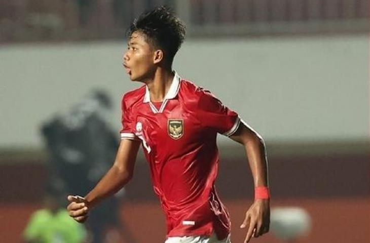 Penyerang Timnas Indonesia U-16, Arkhan Kaka, usai menjebol gawang Filipina di Piala AFF U-16 2022. (Dok. PSSI)