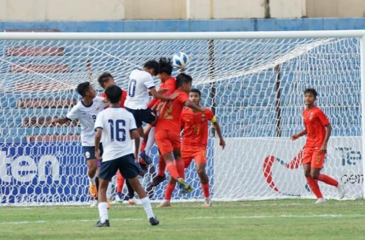 Timnas Myanmar U-16 vs Kamboja di Piala AFF U-16 2022, Senin (8/8/2022). (Twitter/AFFPresse)