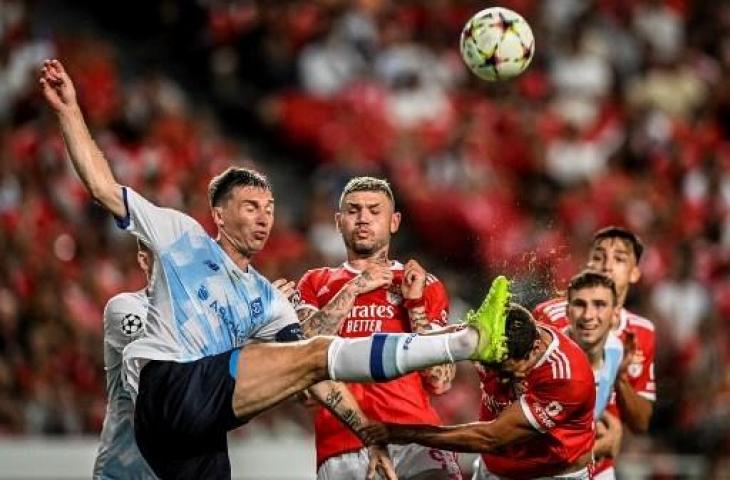 Benfica lolos ke putaran final Liga Champions 2022/2023 usai tundukkan Dynamo Kyiv 3-0 di babak playoff. (AFP)