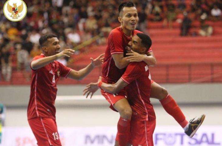 Timnas Futsal Indonesia bantai Korea Selatan. (Twitter/@timnasfutsalIDN)