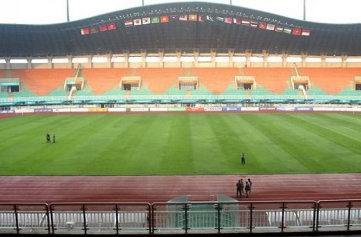 Penampakan Stadion Pakansari, Cibinong, Kabupaten Bogor, Jawa Barat, Senin (6/8/2018). (Antara/Arif Firmansyah)