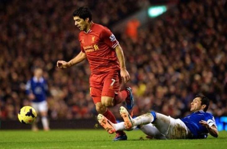 Luis Suarez saat bermain di Liverpool. (AFP)