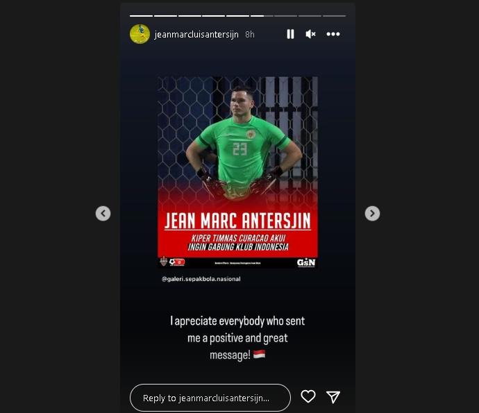 Kiper Curacao Jean-Marc Antersijn. (Instagram/@jeanmarcluisantersijn)