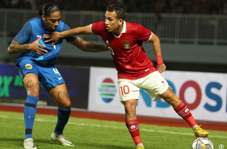 Winger Timnas Indonesia, Egy Maulana Vikri, dalam pertandingan melawan Curacao, Selasa (27/9/2022). (dok. PSSI)