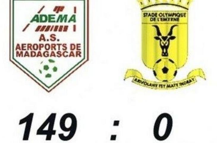 AS Adema yang menang 149-0 melawan Stade Olympique de L'Emryne di Liga Madagaskar. (Twitter)