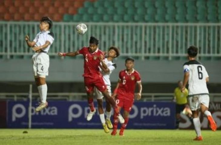 Timnas Indonesia U-6 saat menghadapi Guam dalam matchday pertama Grup B Kualifikasi Piala Asia U-17 2023 di Stadion Pakansari, Bogor, Senin (3/10/2022). [Dok. PSSI]