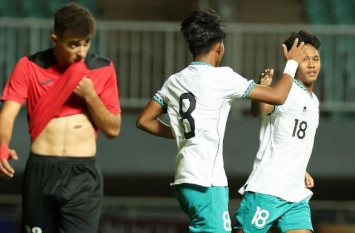 Timnas Indonesia U-16 vs Palestina. (Twitter/@afcasiancup)