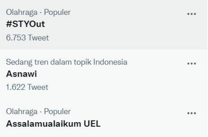 #STYOut trending di Twitter.  (Dok. Twitter)