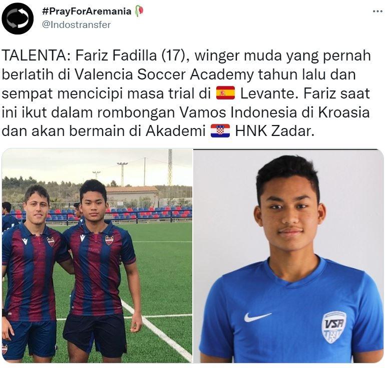 Fariz Fadilla. (Twitter/@Indostransfer)