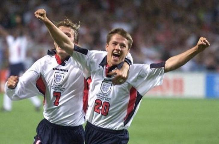 Michael Owen saat membela Timnas Inggris di Piala Dunia 1998. (AFP)