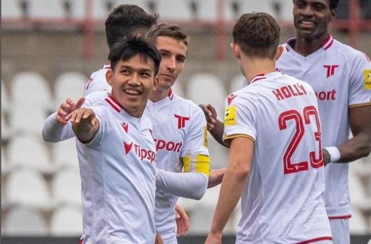 Witan Sulaeman kembali mencetak gol di laga lawan Spartak Myjava (Instagram/witansulaiman_)