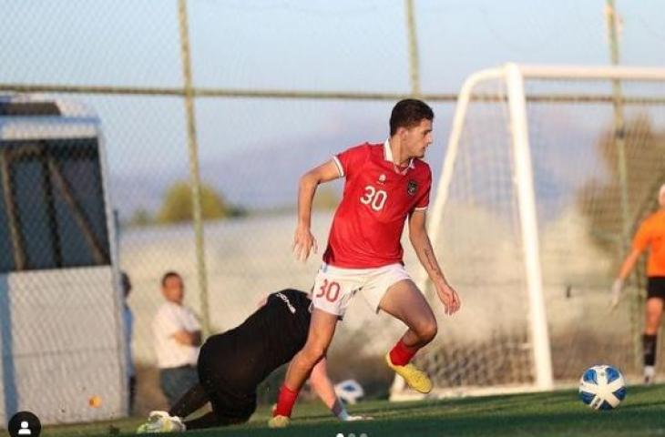 Justin Hubner debut di timnas Indonesia U-20. (Instagram/justinhubner5)