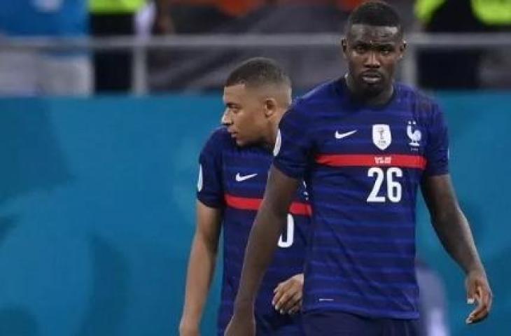 Marcus Thuram (kanan) memperkuat Timnas Prancis di Euro 2020. [FRANCK FIFE / POOL / AFP]