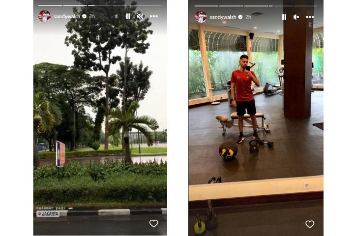 Sandy Walsh memamerkan aktivitas di kota Jakarta (Instagram/sandywalsh)