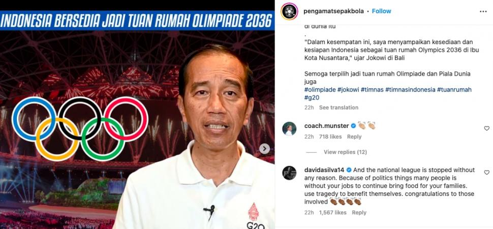 Kesiapan Indonesia jadi tuan rumah Olimpiade 2036 dapat komentar sinis dari striker Persib Bandung ini.