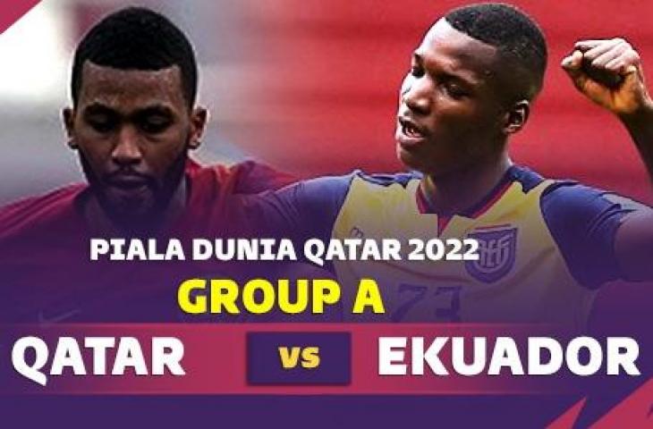 Grafis Qatar vs Ekuador di Piala Dunia 2022. (Suara.com)