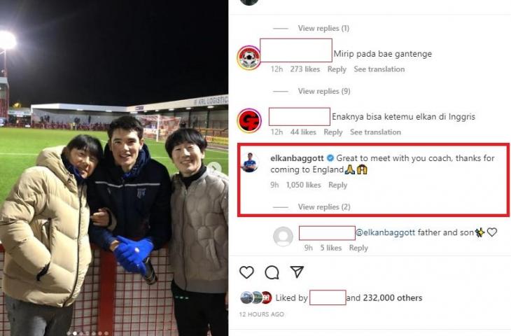 Elkan Baggott bereaksi usai ditemui Shin Tae-yong di Inggris (Instagram/shintaeyong7777)