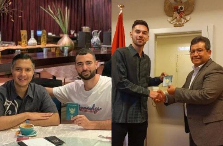 Jordi Amat dan Sandy Walsh dapat paspor Indonesia. (Instagram/@mochamadiriawan84)