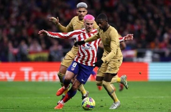 Ousmane Dembele cetak satu gol saat Barcelona kalahkan Atletico Madrid 1-0. (AFP)