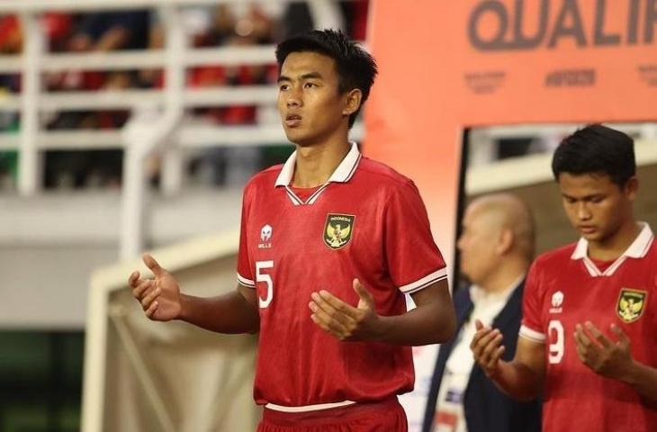 Bek Timnas Indonesia U-20 Kakang Rudianto bersiap melakoni pertandingan. (Instagram/@kakangrudianto33)