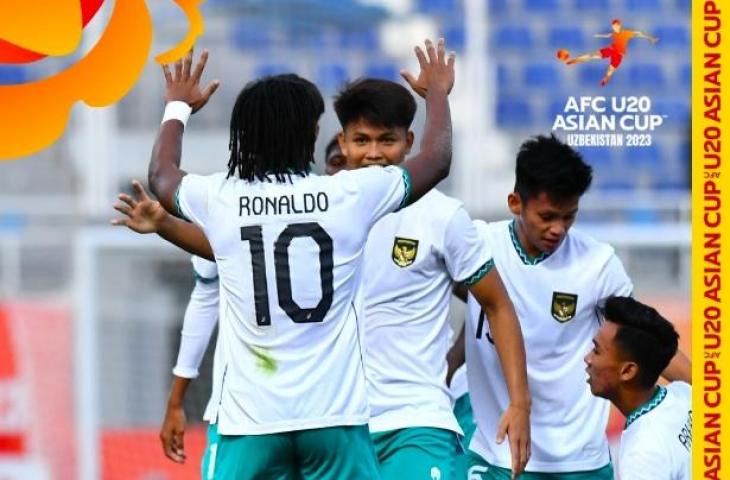 Hokky Caraka cetak gol kemenangan Timnas Indonesia U-20 atas Suriah dengan skor 1-0 di Piala Asia U-20 2023. (Instagram/afcasiancup)